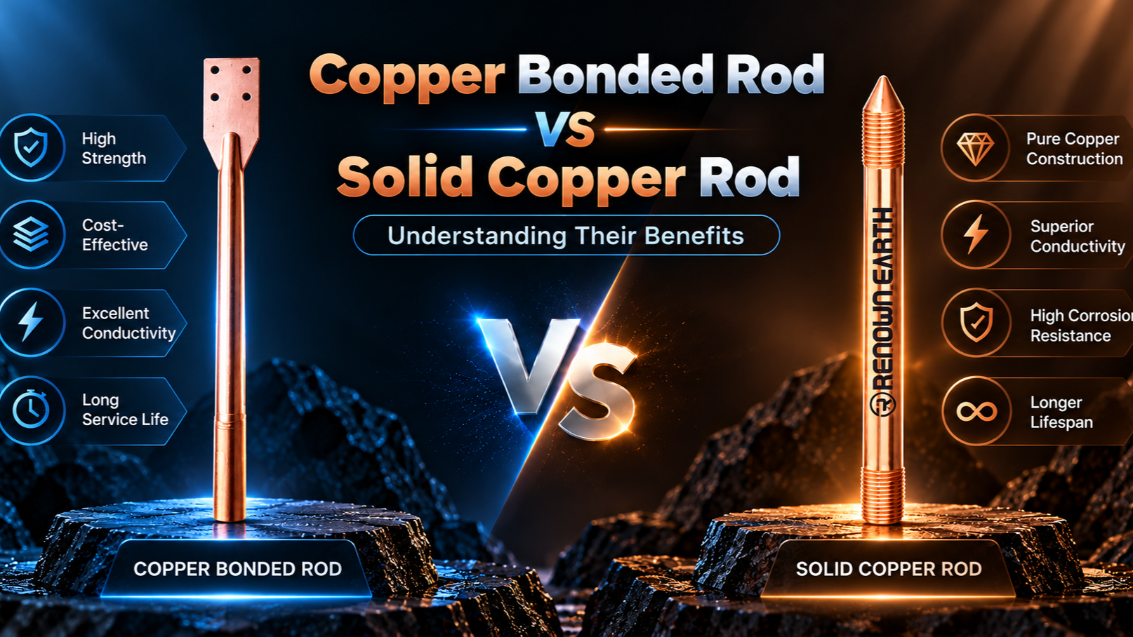 Copper Bonded Rod vs Solid Copper Rod: Understanding Their Benefits